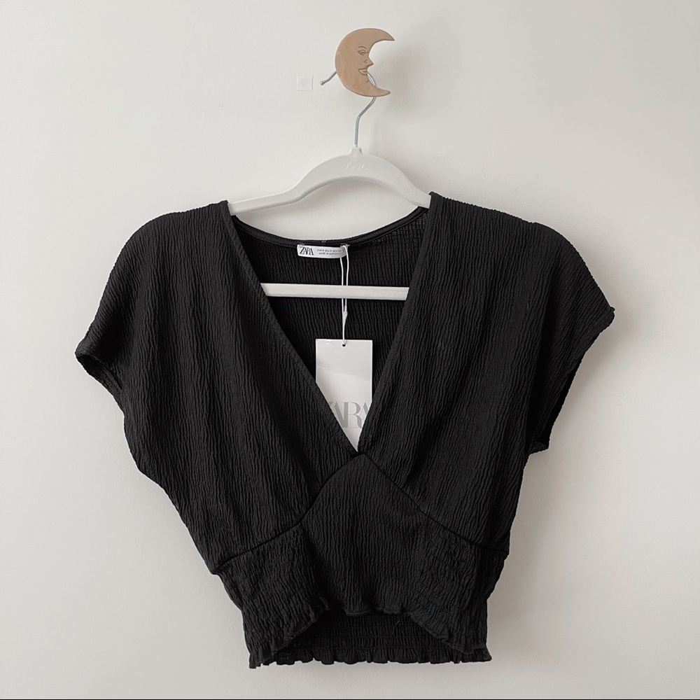 NWT ZARA Black Crop Top